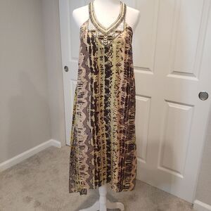 Anthropologie Love Sam Silk Beaded Midi Dress NWT Size S